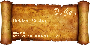 Doktor Csaba névjegykártya