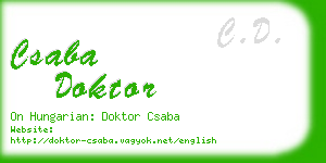 csaba doktor business card